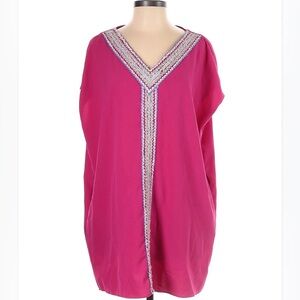 NWT Buckley K Abby dress fuchsia w/ neckline embroidery size small